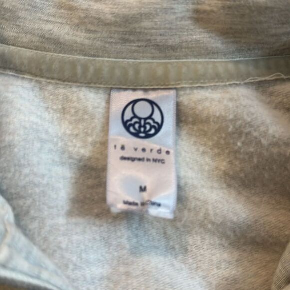 Te Verde Zip Up Jacket Size Medium Cream / Grey - Picture 3 of 6